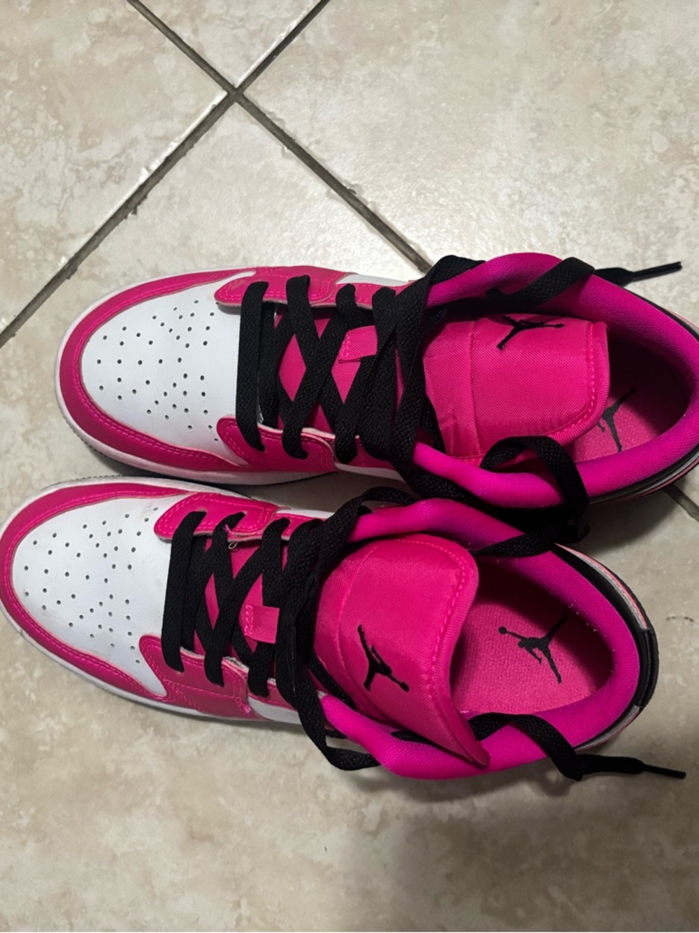 Jordan Kids Low Top Sneakers - Hot Pink & White